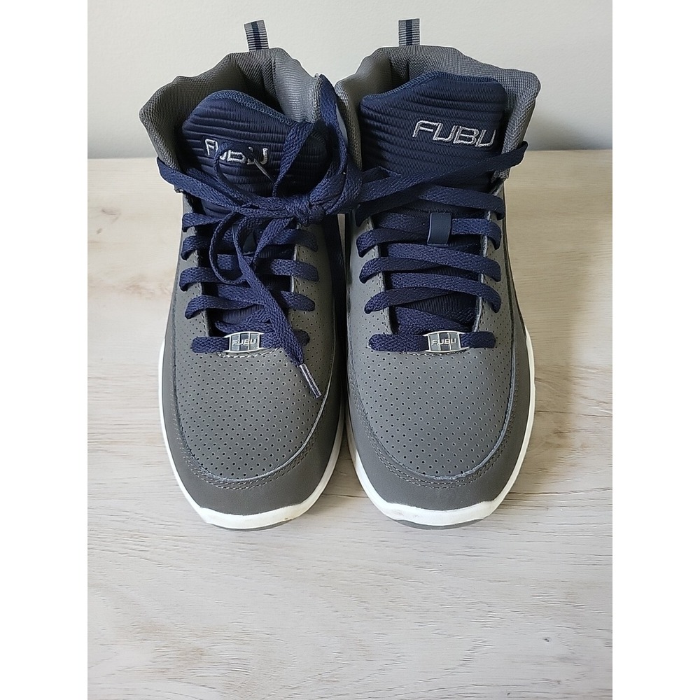 Mens FUBU Shoes Gray Blue Hi-Top Basketball Sneakers Size‎ 7
